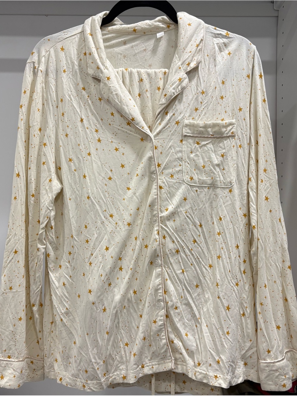 Women’s Cream Star-Print Pajama Shirt by